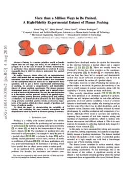 More than a Million Ways to Be Pushed: A High-Fidelity Experimental
  Dataset of Planar Pushing
