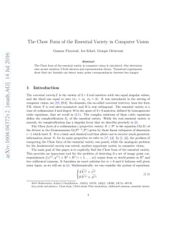 The Chow Form of the Essential Variety in Computer Vision