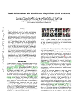 DARI: Distance metric And Representation Integration for Person
  Verification