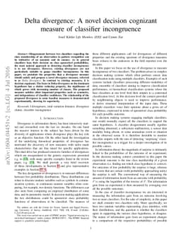 Delta divergence: A novel decision cognizant measure of classifier
  incongruence