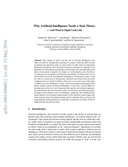 Why Artificial Intelligence Needs a Task Theory --- And What It Might
  Look Like