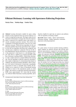 Efficient Dictionary Learning with Sparseness-Enforcing Projections