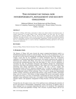 The Internet of Things: New Interoperability, Management and Security
  Challenges