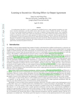 Learning to Incentivize: Eliciting Effort via Output Agreement