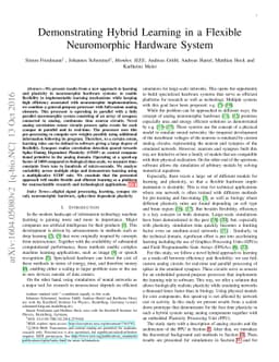 Demonstrating Hybrid Learning in a Flexible Neuromorphic Hardware System