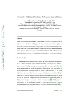 Normative Multiagent Systems: A Dynamic Generalization