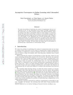 Asymptotic Convergence in Online Learning with Unbounded Delays