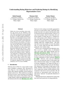 Understanding Rating Behaviour and Predicting Ratings by Identifying
  Representative Users
