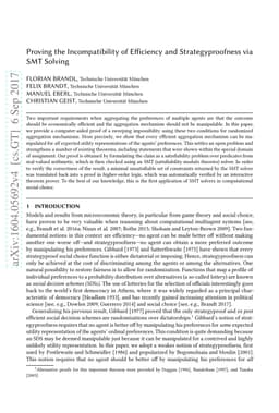Proving the Incompatibility of Efficiency and Strategyproofness via SMT
  Solving