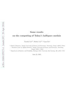 Some results on the computing of Tukey's halfspace medain