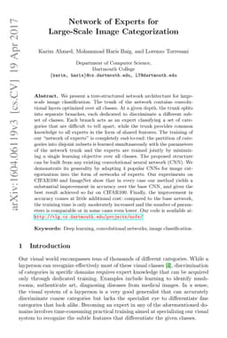 Network of Experts for Large-Scale Image Categorization
