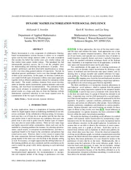 Dynamic matrix factorization with social influence