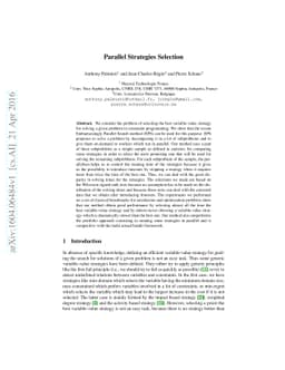 Parallel Strategies Selection