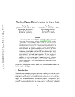 Stabilized Sparse Online Learning for Sparse Data