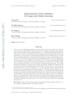 Approximation Vector Machines for Large-scale Online Learning