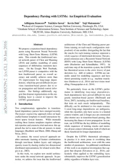 Dependency Parsing with LSTMs: An Empirical Evaluation