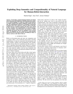 Exploiting Deep Semantics and Compositionality of Natural Language for
  Human-Robot-Interaction