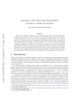 Learning a Tree-Structured Ising Model in Order to Make Predictions