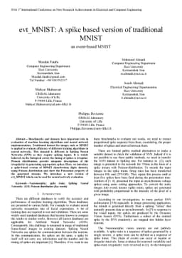 evt_MNIST: A spike based version of traditional MNIST