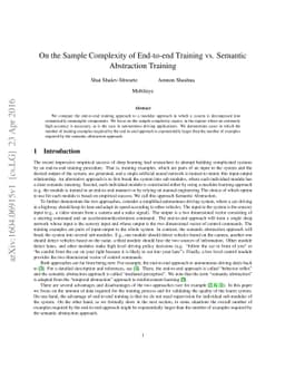 On the Sample Complexity of End-to-end Training vs. Semantic Abstraction
  Training