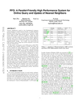 PFO: A Parallel Friendly High Performance System for Online Query and
  Update of Nearest Neighbors