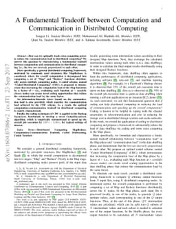 A Fundamental Tradeoff between Computation and Communication in
  Distributed Computing