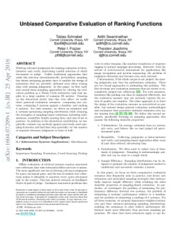 Unbiased Comparative Evaluation of Ranking Functions