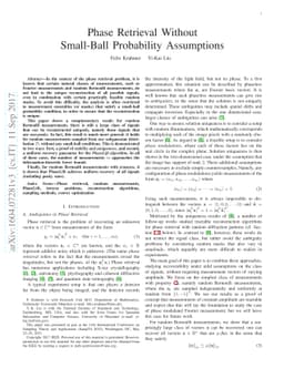 Phase Retrieval Without Small-Ball Probability Assumptions