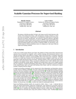 Scalable Gaussian Processes for Supervised Hashing