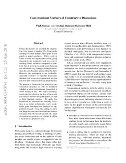 Conversational Markers of Constructive Discussions