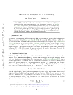 Distribution-free Detection of a Submatrix