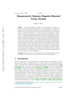 Nonparametric Bayesian Negative Binomial Factor Analysis