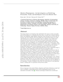 Modern Physiognomy: An Investigation on Predicting Personality Traits
  and Intelligence from the Human Face