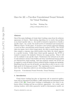Once for All: a Two-flow Convolutional Neural Network for Visual
  Tracking