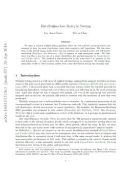 Distribution-free Multiple Testing