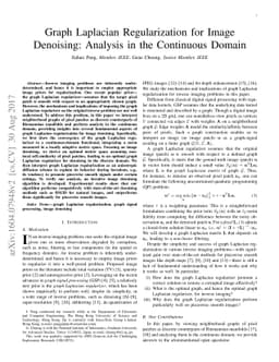 Graph Laplacian Regularization for Image Denoising: Analysis in the
  Continuous Domain