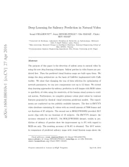Deep Learning for Saliency Prediction in Natural Video