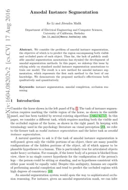Amodal Instance Segmentation
