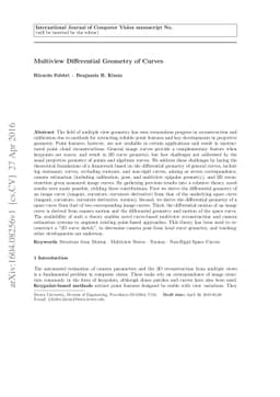 Multiview Differential Geometry of Curves