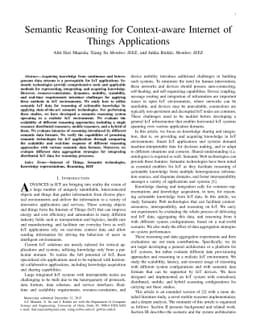 Semantic Reasoning for Context-aware Internet of Things Applications