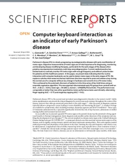 Computer keyboard interaction as an indicator of early Parkinson's
  disease