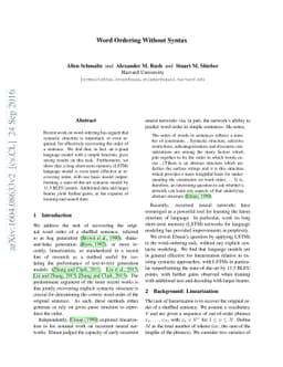 Word Ordering Without Syntax
