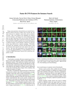 Faster R-CNN Features for Instance Search