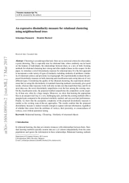 An expressive dissimilarity measure for relational clustering using
  neighbourhood trees