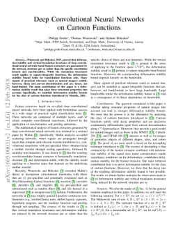Deep Convolutional Neural Networks on Cartoon Functions