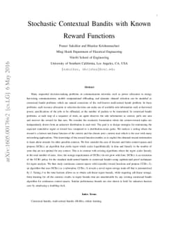 Stochastic Contextual Bandits with Known Reward Functions