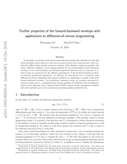 Further properties of the forward-backward envelope with applications to
  difference-of-convex programming