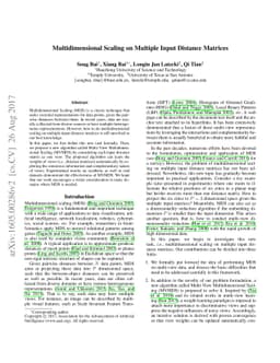 Multidimensional Scaling on Multiple Input Distance Matrices