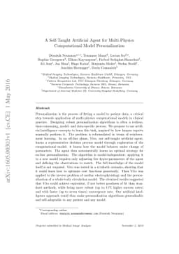 A Self-Taught Artificial Agent for Multi-Physics Computational Model
  Personalization