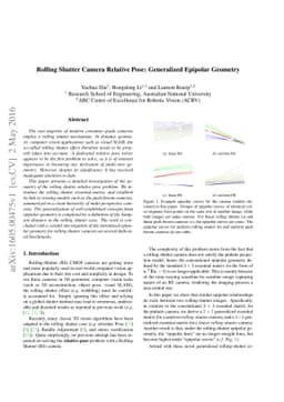 Rolling Shutter Camera Relative Pose: Generalized Epipolar Geometry